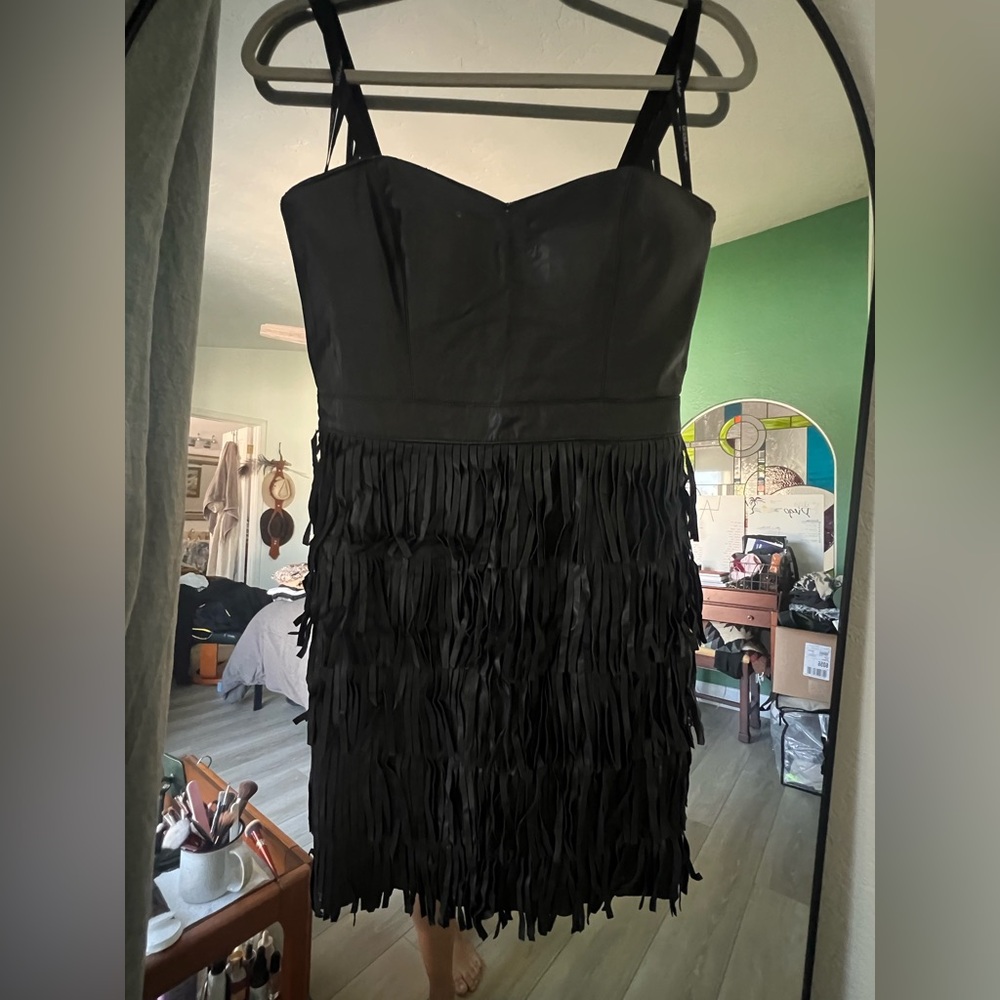 Guess Black Strap Fringe Dress
